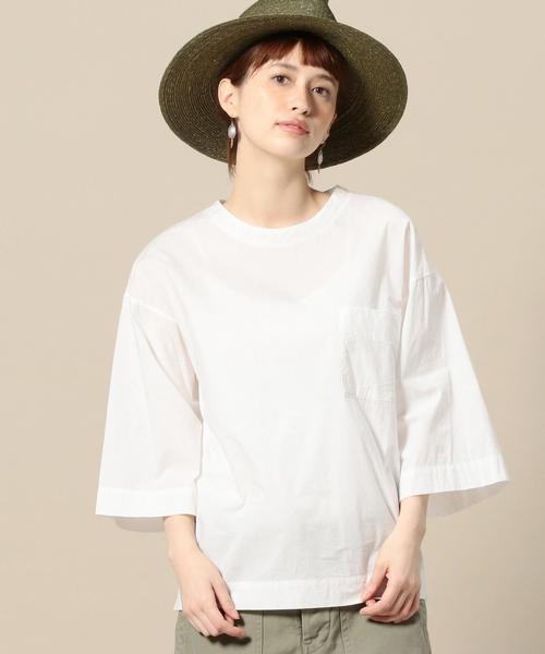 BEAUTY&YOUTH UNITED ARROWS(ビューティーアンドユースユナイテッドアローズ)の「BY コットンタイプライターTEEブラウス ◆(シャツ/ブラウス・レディース・ホワイト/ブラウン/レッド・FREE)」の2枚目の写真