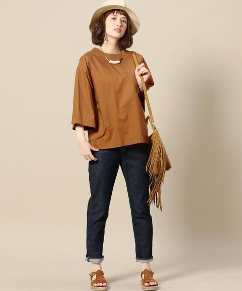 BEAUTY&YOUTH UNITED ARROWS(ビューティーアンドユースユナイテッドアローズ)の「BY コットンタイプライターTEEブラウス ◆(シャツ/ブラウス・レディース・ホワイト/ブラウン/レッド・FREE)」の13枚目の写真