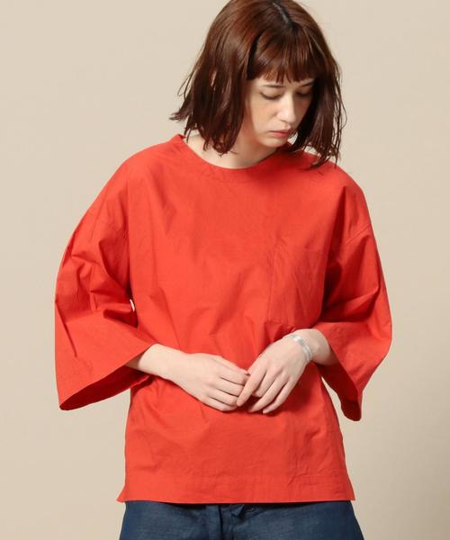 BEAUTY&YOUTH UNITED ARROWS(ビューティーアンドユースユナイテッドアローズ)の「BY コットンタイプライターTEEブラウス ◆(シャツ/ブラウス・レディース・ホワイト/ブラウン/レッド・FREE)」の4枚目の写真