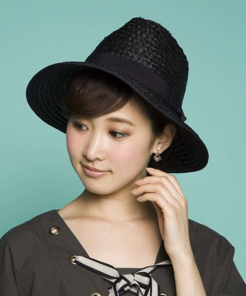 PLAIN CLOTHING（プレーンクロージング）の「シンプルストローハット　【PLAIN CLOTHING】（ハット・レディース・ブラック/ナチュラル・FREE）」の9枚目の写真
