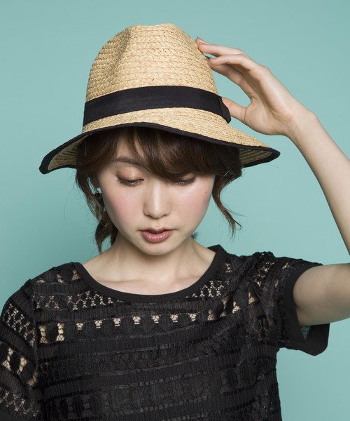 PLAIN CLOTHING（プレーンクロージング）の「シンプルストローハット　【PLAIN CLOTHING】（ハット・レディース・ブラック/ナチュラル・FREE）」の11枚目の写真