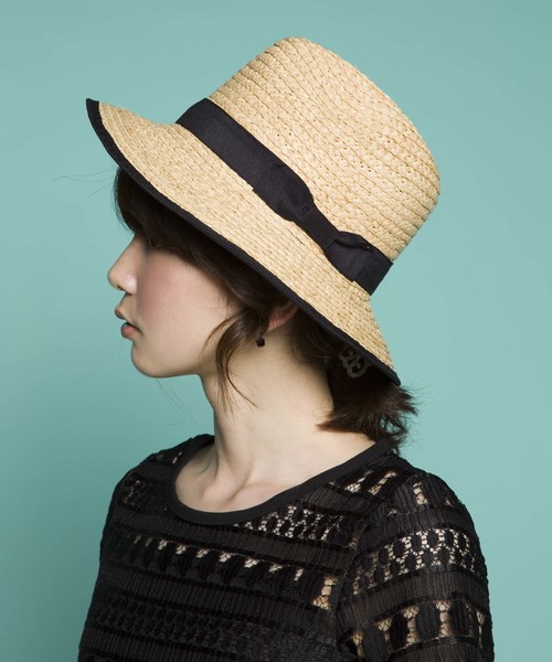 PLAIN CLOTHING（プレーンクロージング）の「シンプルストローハット　【PLAIN CLOTHING】（ハット・レディース・ブラック/ナチュラル・FREE）」の12枚目の写真