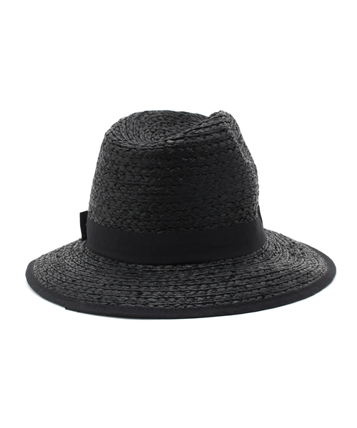 PLAIN CLOTHING（プレーンクロージング）の「シンプルストローハット　【PLAIN CLOTHING】（ハット・レディース・ブラック/ナチュラル・FREE）」の4枚目の写真