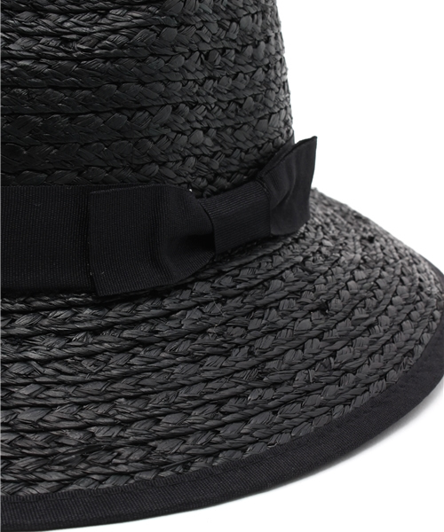 PLAIN CLOTHING（プレーンクロージング）の「シンプルストローハット　【PLAIN CLOTHING】（ハット・レディース・ブラック/ナチュラル・FREE）」の5枚目の写真