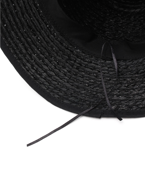 PLAIN CLOTHING（プレーンクロージング）の「シンプルストローハット　【PLAIN CLOTHING】（ハット・レディース・ブラック/ナチュラル・FREE）」の6枚目の写真