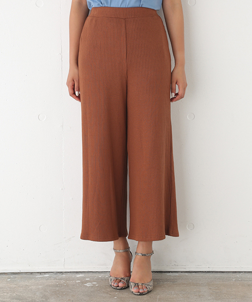 SLY（スライ）の「RIB LONG PT（その他パンツ・レディース・ネイビー/トップグレー/ブラック/ダークグリーン/ブラウン・1/2）」の3枚目の写真