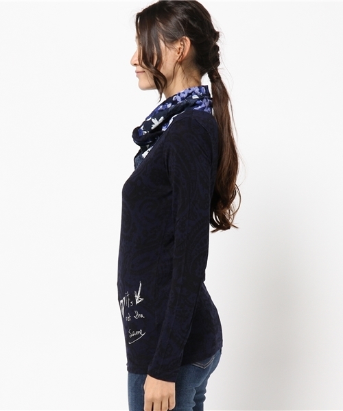 Desigual（デシグアル）の「「Desigual/デシグアル」カットソー（Tシャツ/カットソー・レディース・ブルー/ブラウン・X-LARGE/SMALL/MEDIUM/X-SMALL/LARGE）」の6枚目の写真