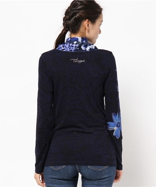 Desigual（デシグアル）の「「Desigual/デシグアル」カットソー（Tシャツ/カットソー・レディース・ブルー/ブラウン・X-LARGE/SMALL/MEDIUM/X-SMALL/LARGE）」の7枚目の写真