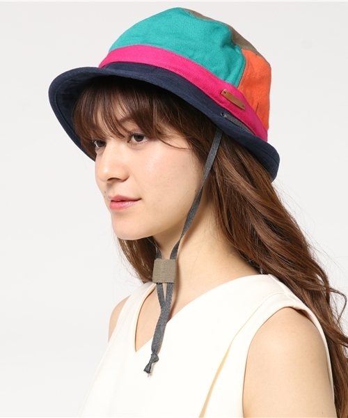 チチカカ（チチカカ）の「クレイジーパターンサファリハット（ハット・レディース・ベージュ/ネイビー・FREE）」の7枚目の写真