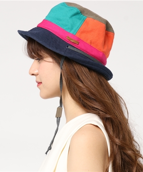 チチカカ（チチカカ）の「クレイジーパターンサファリハット（ハット・レディース・ベージュ/ネイビー・FREE）」の3枚目の写真