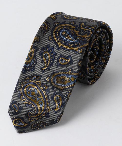 green label relaxing(グリーンレーベルリラクシング)の「SILK AME/STYLE 7.0 PSLY ネクタイ ◆(ネクタイ・メンズ・グレー/ネイビー・FREE)」の1枚目の写真