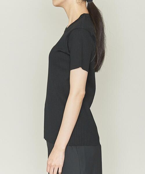 ASTRAET(アストラット)の「<ASTRAET(アストラット)>リブ ショートスリーブ プルオーバー◇(Tシャツ/カットソー・レディース・ホワイト/ブラック/オリーブ/ブラウン/ライラック/ダークブラウン・FREE)」の14枚目の写真