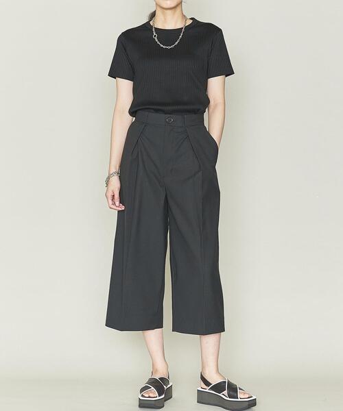 ASTRAET(アストラット)の「<ASTRAET(アストラット)>リブ ショートスリーブ プルオーバー◇(Tシャツ/カットソー・レディース・ホワイト/ブラック/オリーブ/ブラウン/ライラック/ダークブラウン・FREE)」の8枚目の写真