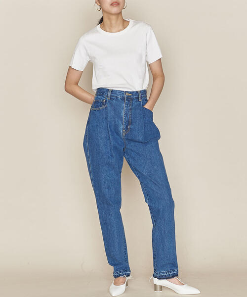 ASTRAET(アストラット)の「<ASTRAET(アストラット)>リブ ショートスリーブ プルオーバー◇(Tシャツ/カットソー・レディース・ホワイト/ブラック/オリーブ/ブラウン/ライラック/ダークブラウン・FREE)」の10枚目の写真