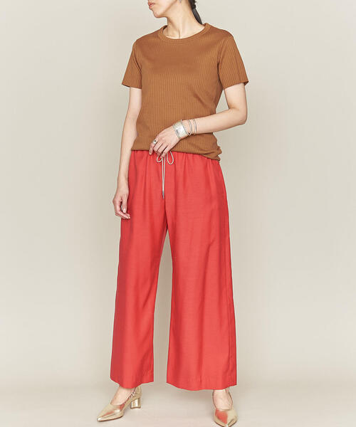 ASTRAET(アストラット)の「<ASTRAET(アストラット)>リブ ショートスリーブ プルオーバー◇(Tシャツ/カットソー・レディース・ホワイト/ブラック/オリーブ/ブラウン/ライラック/ダークブラウン・FREE)」の11枚目の写真