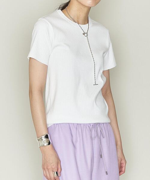 ASTRAET(アストラット)の「<ASTRAET(アストラット)>リブ ショートスリーブ プルオーバー◇(Tシャツ/カットソー・レディース・ホワイト/ブラック/オリーブ/ブラウン/ライラック/ダークブラウン・FREE)」の12枚目の写真