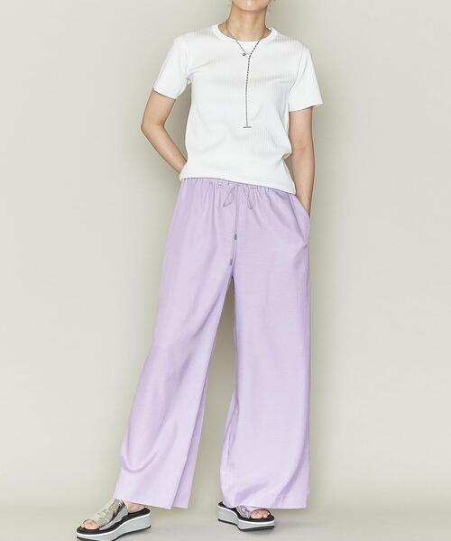 ASTRAET(アストラット)の「<ASTRAET(アストラット)>リブ ショートスリーブ プルオーバー◇(Tシャツ/カットソー・レディース・ホワイト/ブラック/オリーブ/ブラウン/ライラック/ダークブラウン・FREE)」の19枚目の写真