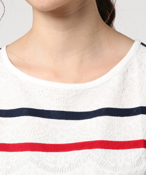 LOVELESS（ラブレス）の「【LOVELESS】WOMENS ボーダーレースタンクトップ（タンクトップ・レディース・ホワイト/ベージュ/ブラック・34/36）」の7枚目の写真