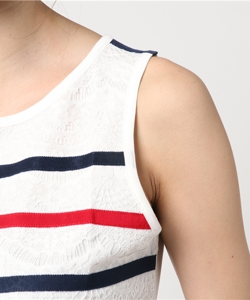 LOVELESS（ラブレス）の「【LOVELESS】WOMENS ボーダーレースタンクトップ（タンクトップ・レディース・ホワイト/ベージュ/ブラック・34/36）」の8枚目の写真
