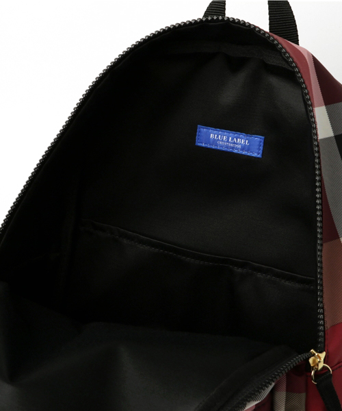 【未使用品】ブルーレーベルクレストブリッジ チェック リュックサック ブラック パーシャルクレストブリッジチェックナイロンバックパック