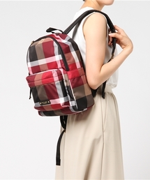 極美品 ブルーレーベルクレストブリッジ 巾着 フラップ チェック 赤 リュック 極美品 ブルーレーベルクレストブリッジ 巾着 フラップ チェック
