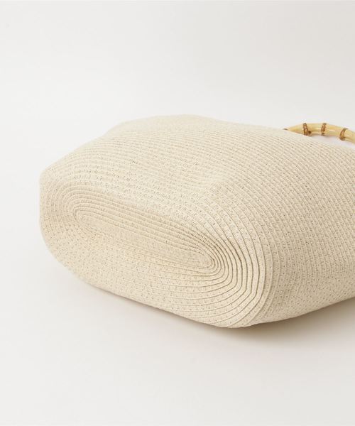 VENCEEXCHANGE(ヴァンスエクスチェンジ)の「雑材バンブーハンドルトート(かごバッグ・レディース・オフホワイト/ブラック/その他35・FREE)」の5枚目の写真