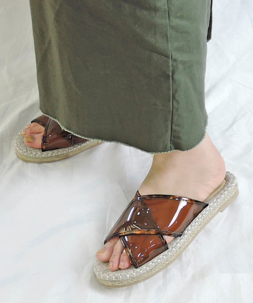 minia（ミニア）の「クロス エスパドリーユ スリッパサンダル [ minia ]（サンダル・レディース・ブラック/ピンク/ターコイズブルー/シルバー/ブラウン/イエロー・S/M/L/LL）」の12枚目の写真