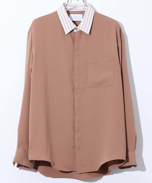 STUDIOUS(ステュディオス)の「【STUDIOUS】ドレープフライフロントクレリックシャツ(シャツ/ブラウス・メンズ・ベージュ/ネイビー/アイボリー・1/2/3)」の8枚目の写真