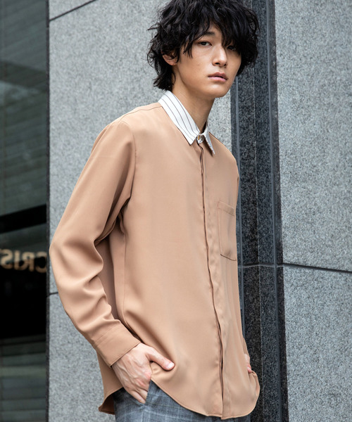 STUDIOUS(ステュディオス)の「【STUDIOUS】ドレープフライフロントクレリックシャツ(シャツ/ブラウス・メンズ・ベージュ/ネイビー/アイボリー・1/2/3)」の11枚目の写真