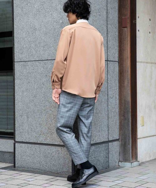 STUDIOUS(ステュディオス)の「【STUDIOUS】ドレープフライフロントクレリックシャツ(シャツ/ブラウス・メンズ・ベージュ/ネイビー/アイボリー・1/2/3)」の13枚目の写真