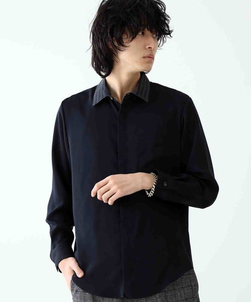 STUDIOUS(ステュディオス)の「【STUDIOUS】ドレープフライフロントクレリックシャツ(シャツ/ブラウス・メンズ・ベージュ/ネイビー/アイボリー・1/2/3)」の20枚目の写真