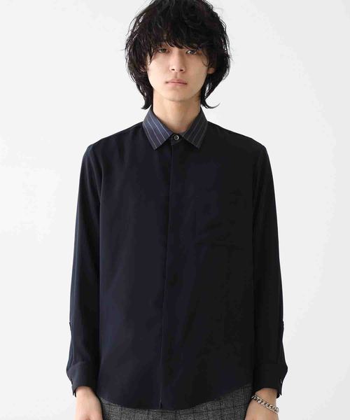 STUDIOUS(ステュディオス)の「【STUDIOUS】ドレープフライフロントクレリックシャツ(シャツ/ブラウス・メンズ・ベージュ/ネイビー/アイボリー・1/2/3)」の21枚目の写真