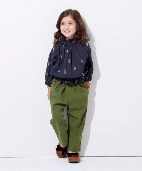 BREEZE（ブリーズ）の「リボン付きテーパードパンツ 9分丈（その他パンツ・キッズ・エンジ/カーキ/ブルー・90/100/110/120/80/130/140）」の6枚目の写真