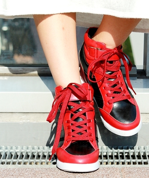 WEGO（ウィゴー）の「WEGO/インヒールスニーカー（スニーカー・レディース・ホワイト/レッド/サックスブルー/ピンク・23.5/24.5）」の12枚目の写真