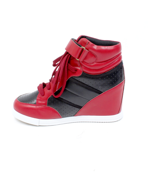 WEGO（ウィゴー）の「WEGO/インヒールスニーカー（スニーカー・レディース・ホワイト/レッド/サックスブルー/ピンク・23.5/24.5）」の5枚目の写真