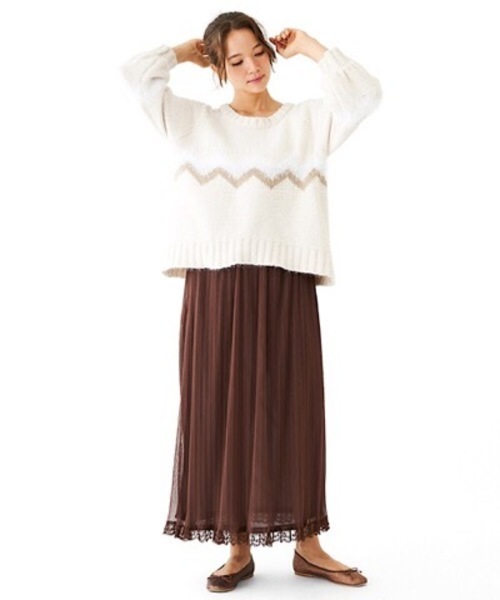 flower（フラワー）の「ミッドナイトチュールスカート（スカート・レディース・ブラウン/ピンク・FREE）」の16枚目の写真