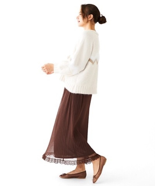 flower（フラワー）の「ミッドナイトチュールスカート（スカート・レディース・ブラウン/ピンク・FREE）」の15枚目の写真