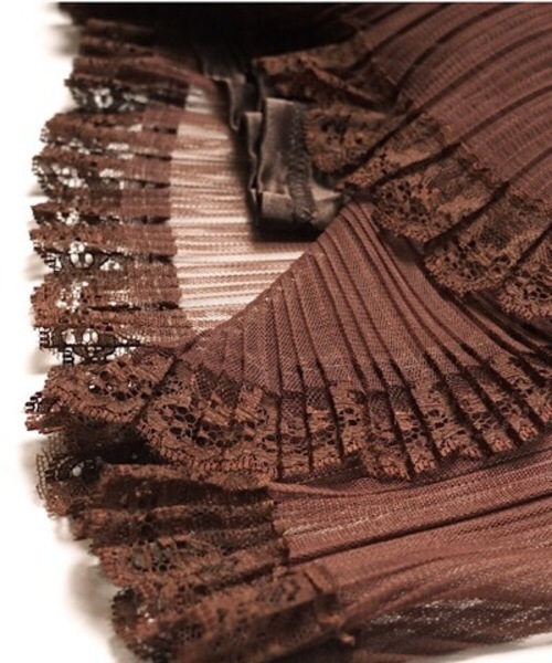 flower（フラワー）の「ミッドナイトチュールスカート（スカート・レディース・ブラウン/ピンク・FREE）」の9枚目の写真