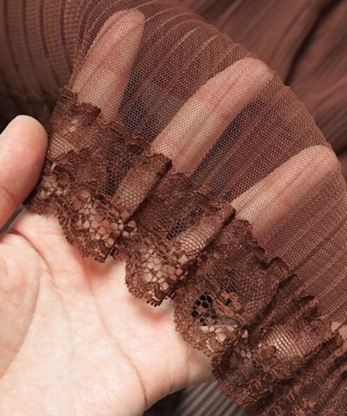 flower（フラワー）の「ミッドナイトチュールスカート（スカート・レディース・ブラウン/ピンク・FREE）」の8枚目の写真