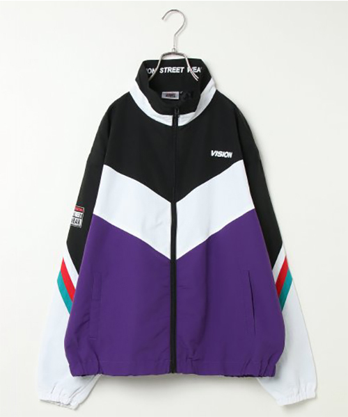 VISION STREET WEAR（ヴィジョンストリートウェア）の「VISION ナイロントラックジャケット（ブルゾン・メンズ・ブラック/ライトグリーン/その他35・M/L/LL）」の2枚目の写真