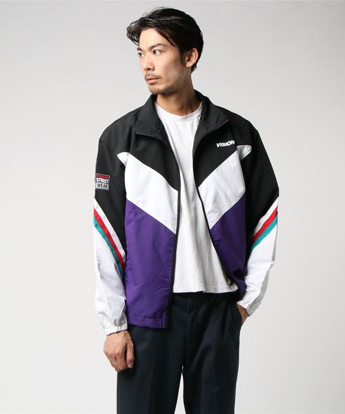 VISION STREET WEAR（ヴィジョンストリートウェア）の「VISION ナイロントラックジャケット（ブルゾン・メンズ・ブラック/ライトグリーン/その他35・M/L/LL）」の9枚目の写真