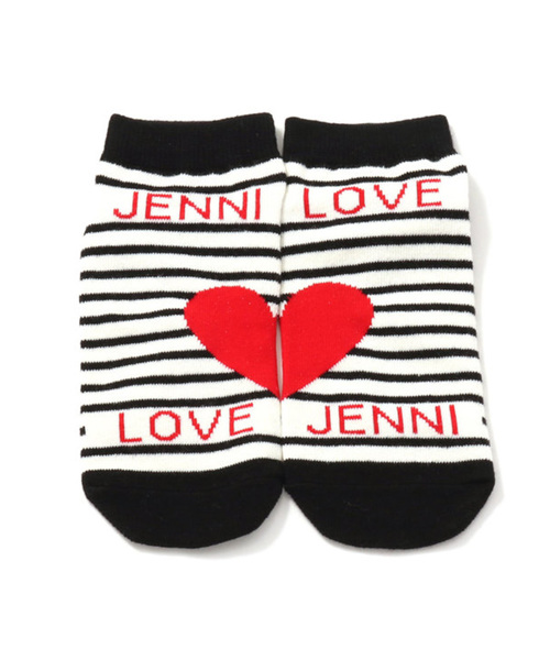 JENNI love（ジェニィラブ）の「ハート柄ショートソックス（ソックス/靴下・キッズ・ブラック/ブルー/レッド・19-21cm/22-24cm）」の2枚目の写真