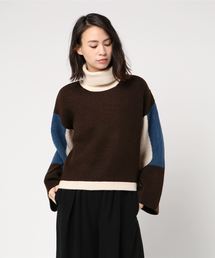 archives | カラーブロックタートルニット(ニット/セーター)