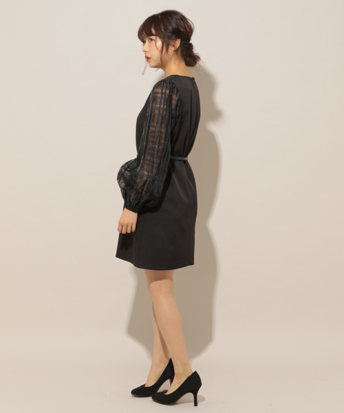 apres jour（アプレジュール）の「【PARTY】チェックスリーブワンピース【ZOZOTOWN限定アイテム】（ワンピース・レディース・ネイビー/ブラック・フリー）」の8枚目の写真