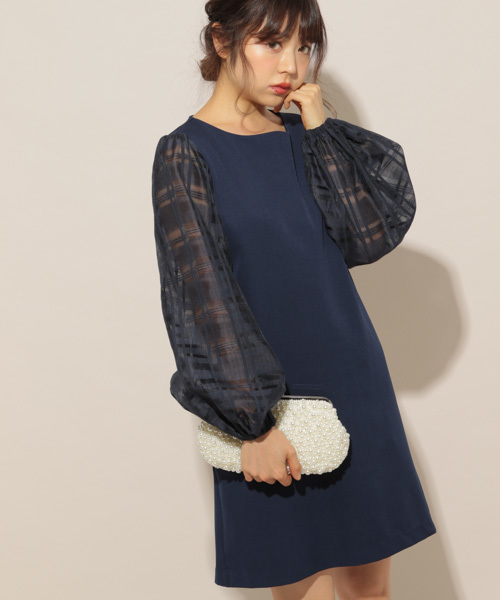apres jour（アプレジュール）の「【PARTY】チェックスリーブワンピース【ZOZOTOWN限定アイテム】（ワンピース・レディース・ネイビー/ブラック・フリー）」の14枚目の写真