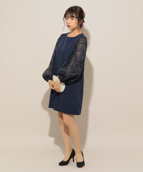apres jour（アプレジュール）の「【PARTY】チェックスリーブワンピース【ZOZOTOWN限定アイテム】（ワンピース・レディース・ネイビー/ブラック・フリー）」の7枚目の写真