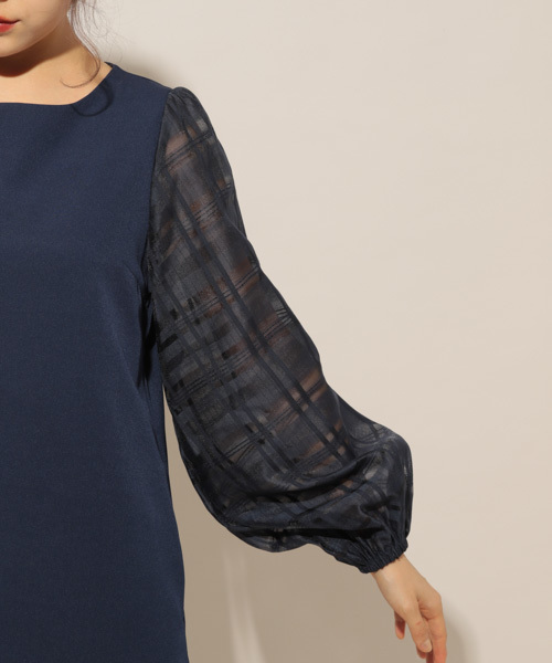 apres jour（アプレジュール）の「【PARTY】チェックスリーブワンピース【ZOZOTOWN限定アイテム】（ワンピース・レディース・ネイビー/ブラック・フリー）」の15枚目の写真