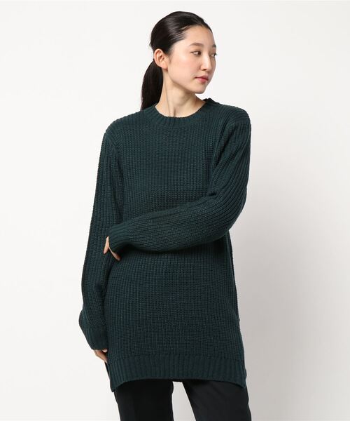 Bling Leads（ブリングリーズ）の「【Bl】【Bling Leads】ロングニット（ニット/セーター・レディース・アイボリー/グレー/カーキ/ブラック/ベージュ/パープル・MEDIUM/LARGE）」の6枚目の写真