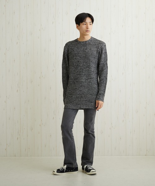 Bling Leads（ブリングリーズ）の「【Bl】【Bling Leads】ロングニット（ニット/セーター・レディース・アイボリー/グレー/カーキ/ブラック/ベージュ/パープル・MEDIUM/LARGE）」の11枚目の写真