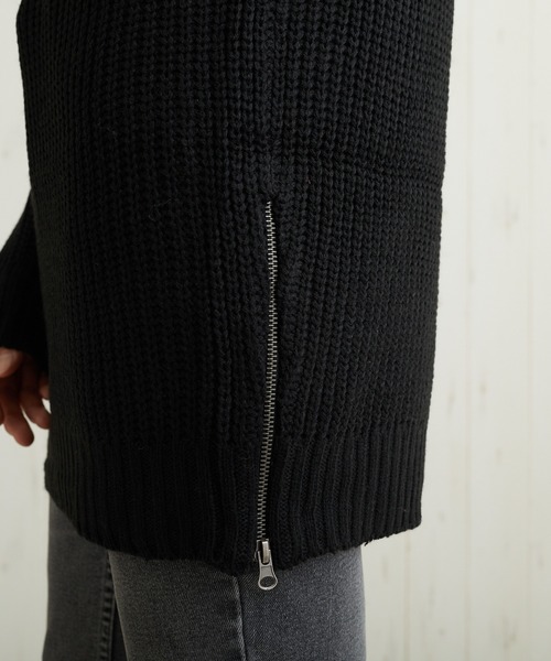 Bling Leads（ブリングリーズ）の「【Bl】【Bling Leads】ロングニット（ニット/セーター・レディース・アイボリー/グレー/カーキ/ブラック/ベージュ/パープル・MEDIUM/LARGE）」の16枚目の写真